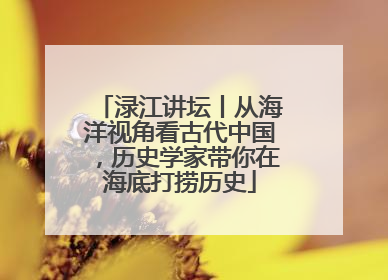 渌江讲坛丨从海洋视角看古代中国，历史学家带你在海底打捞历史