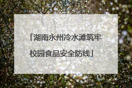 湖南永州冷水滩筑牢校园食品安全防线