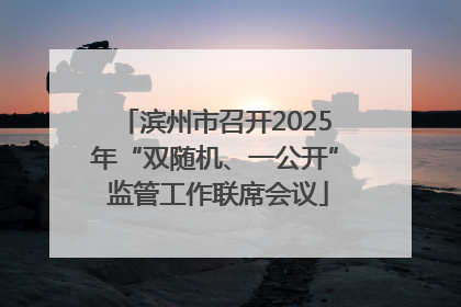 滨州市召开2025年“双随机、一公开” 监管工作联席会议