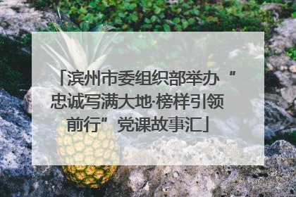 滨州市委组织部举办“忠诚写满大地·榜样引领前行”党课故事汇