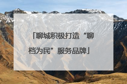 聊城积极打造“聊档为民”服务品牌