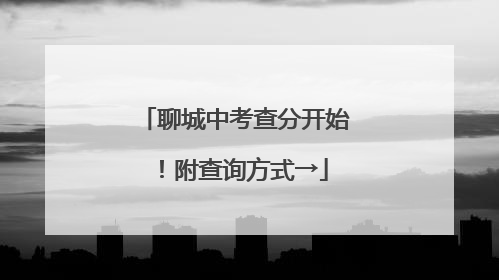 聊城中考查分开始！附查询方式→