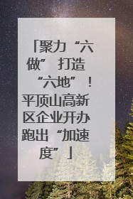 聚力“六做” 打造“六地”！平顶山高新区企业开办跑出“加速度”
