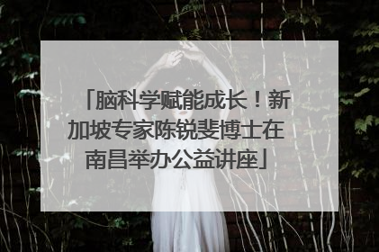 脑科学赋能成长！新加坡专家陈锐斐博士在南昌举办公益讲座