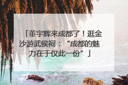 董宇辉来成都了！逛金沙游武侯祠：“成都的魅力在于仅此一份”