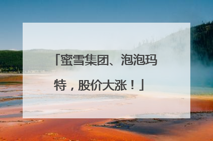 蜜雪集团、泡泡玛特，股价大涨！