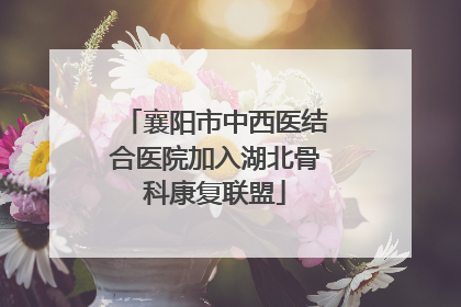 襄阳市中西医结合医院加入湖北骨科康复联盟
