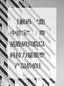 解码 “鹿中珍宝”：尊禧鹿研究院以科技力量重塑产品价值