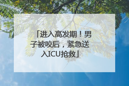 进入高发期！男子被咬后，紧急送入ICU抢救
