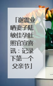 谢震业晒妻子陆敏佳孕肚照官宣喜讯：记录下第一个父亲节