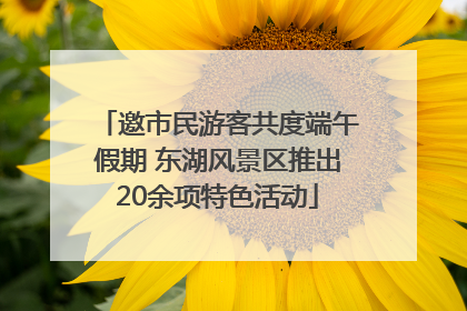 邀市民游客共度端午假期 东湖风景区推出20余项特色活动