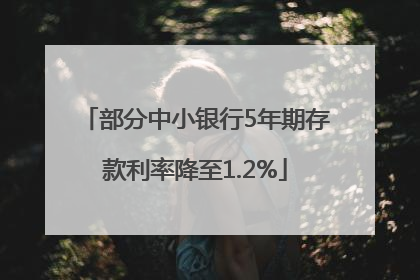 部分中小银行5年期存款利率降至1.2%