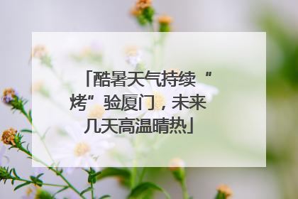 酷暑天气持续“烤”验厦门，未来几天高温晴热