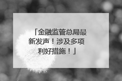 金融监管总局最新发声！涉及多项利好措施！