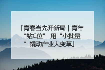 青春当先开新局｜青年“站C位” 用“小批量”撬动产业大变革