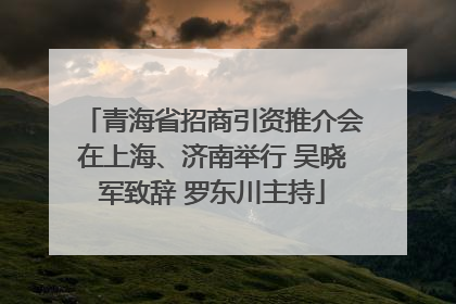 青海省招商引资推介会在上海、济南举行 吴晓军致辞 罗东川主持