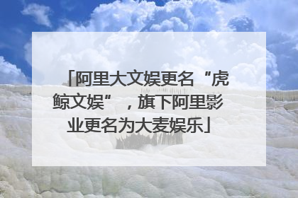 阿里大文娱更名“虎鲸文娱”，旗下阿里影业更名为大麦娱乐