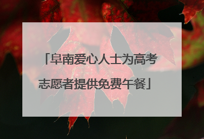 阜南爱心人士为高考志愿者提供免费午餐