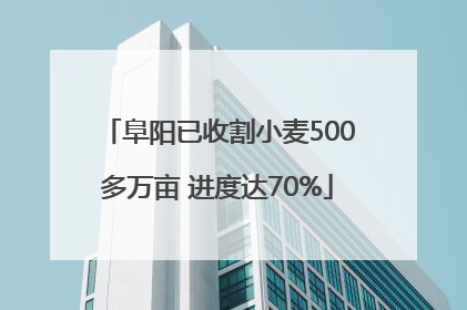 阜阳已收割小麦500多万亩 进度达70%