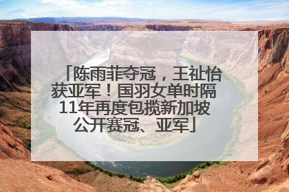 陈雨菲夺冠，王祉怡获亚军！国羽女单时隔11年再度包揽新加坡公开赛冠、亚军