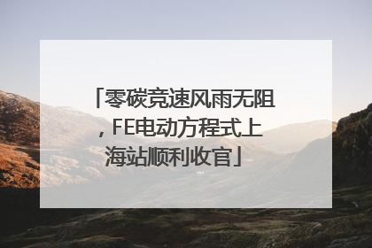 零碳竞速风雨无阻，FE电动方程式上海站顺利收官