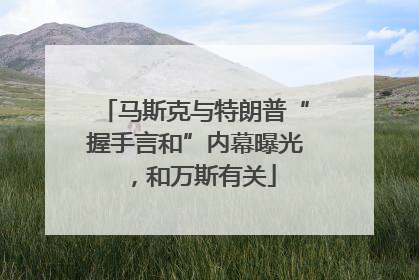 马斯克与特朗普“握手言和”内幕曝光，和万斯有关