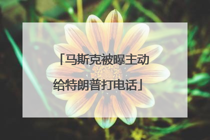 马斯克被曝主动给特朗普打电话