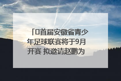 ﻿首届安徽省青少年足球联赛将于9月开赛 拟邀请赵鹏为先导赛开球