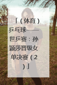 （体育）乒乓球——世乒赛：孙颖莎晋级女单决赛（2）