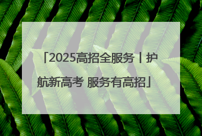 2025高招全服务丨护航新高考 服务有高招