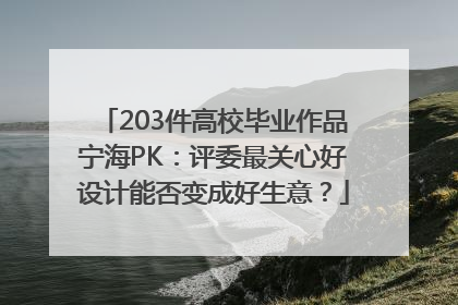 203件高校毕业作品宁海PK：评委最关心好设计能否变成好生意？