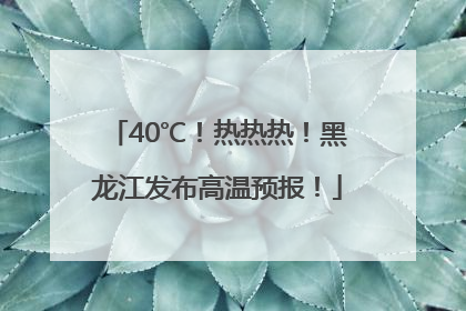 40℃！热热热！黑龙江发布高温预报！