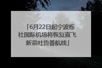 6月22日起宁波栎社国际机场将恢复直飞新疆吐鲁番航线